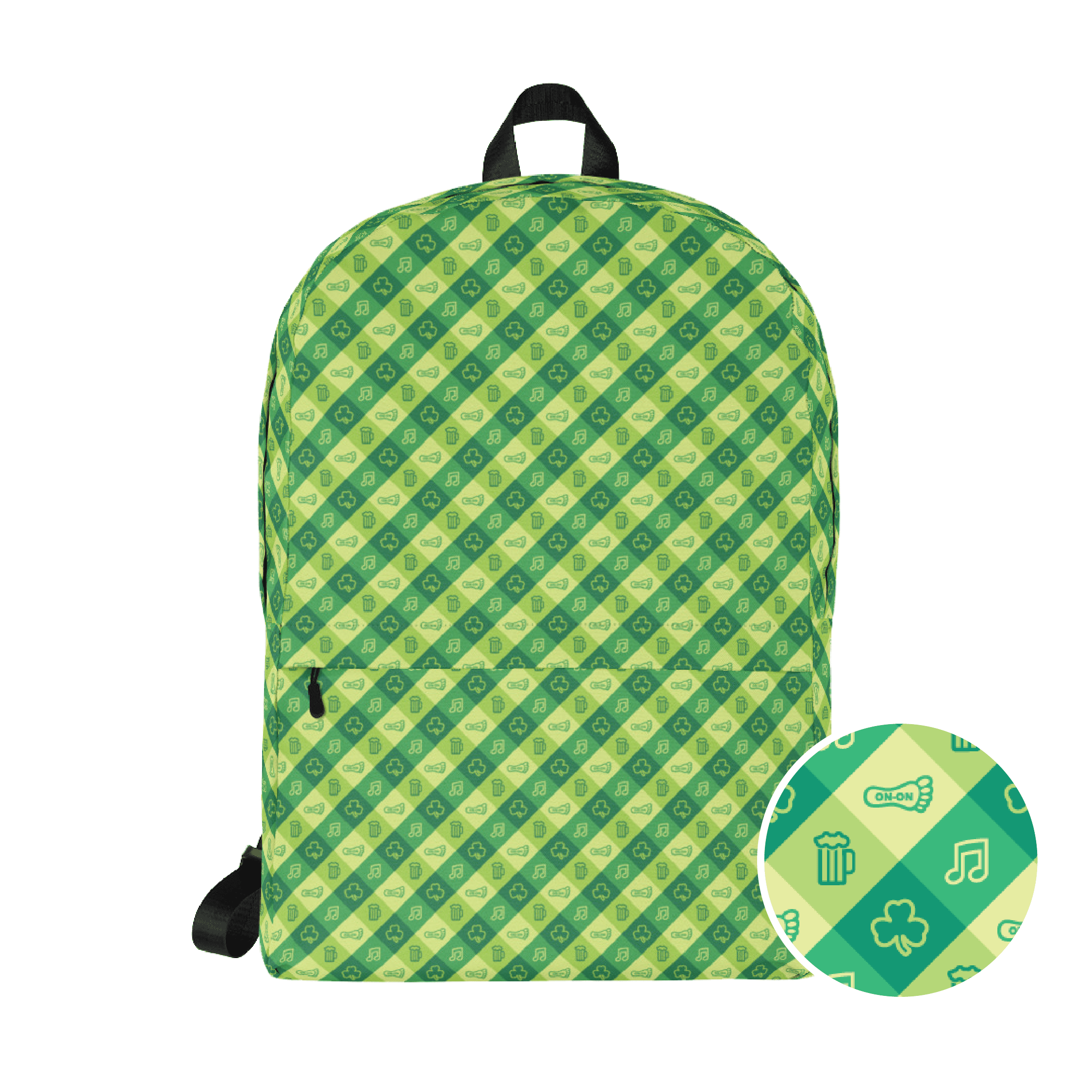 Green Dress Pattern - product images-05 Green Dress Run Pattern Backpack